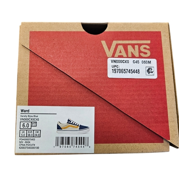 Vans Ward Varsity Bijou Blue Youth Sneakers NEW Unisex - Picture 6 of 7